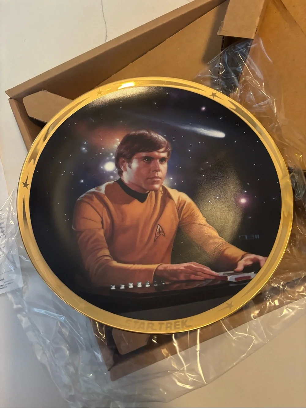 The Hamilton Collection Star Trek Plate Chekov 25th Anniversary w/COA